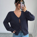 Prive blusa casual de manga larga con amarres delanteros para mujer, para uso diario