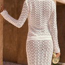 Opulessa vestido formal de coctel de boda de navidad de otono e invierno para mujeres, unicolor, casual, con abertura frontal, manga larga y diseno hueco
