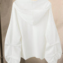 Essnce sudadera con capucha y escote en v, puno y cordon, de estilo sencillo, para mujer