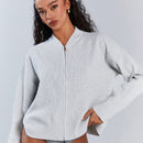 Athiral blusa casual de manga larga con cremallera frontera de unicolor, para uso diario