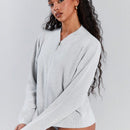 Athiral blusa casual de manga larga con cremallera frontera de unicolor, para uso diario