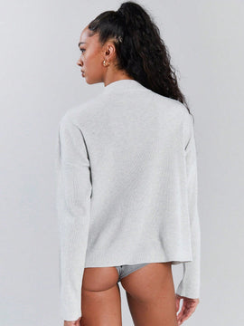 Athiral blusa casual de manga larga con cremallera frontera de unicolor, para uso diario