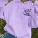 Lune sudadera con capucha de manga larga casual con estampado de lema y vaca, de otono/invierno, para mujer