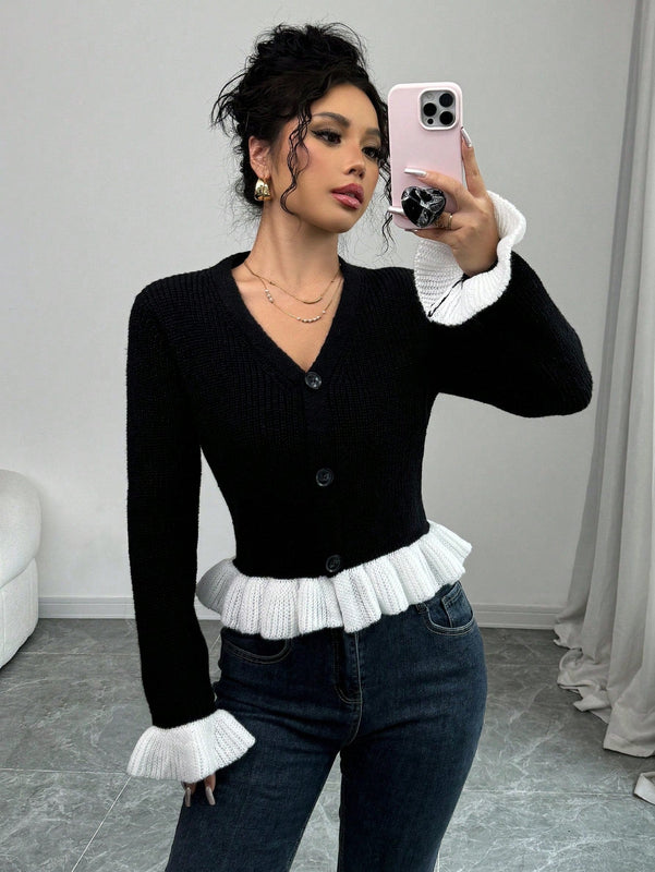 Prive blusa casual de manga larga con botones de un solo color, versatil para uso diario