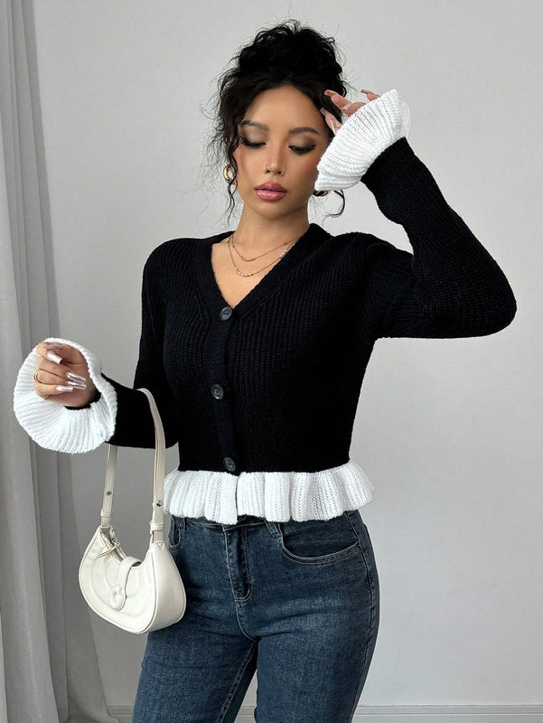 Prive blusa casual de manga larga con botones de un solo color, versatil para uso diario