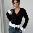 Prive blusa casual de manga larga con botones de un solo color, versatil para uso diario