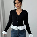 Prive blusa casual de manga larga con botones de un solo color, versatil para uso diario