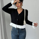 Prive blusa casual de manga larga con botones de un solo color, versatil para uso diario