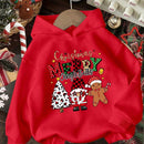 Ezwear sudadera con capucha roja de ajuste holgado y talla grande gruesa de felpa, con estampado minimalista casual de hombre de jengibre y arbol de navidad "feliz navidad", adecuada para atuendo navideno de otono/invierno