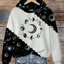 Lune sudadera con capucha de estampado floral vintage todo sobre en estilo minimalista casual, adecuada para otono/invierno