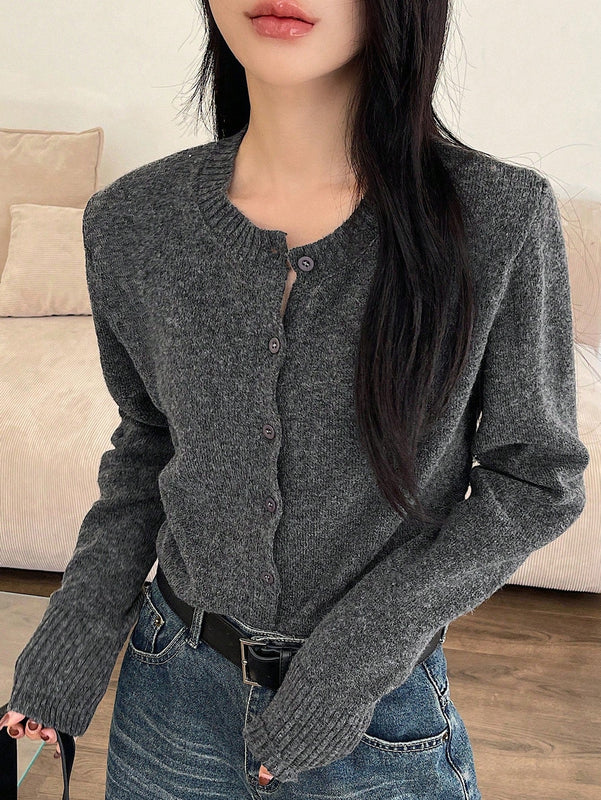Dazy blusa casual de mujer de manga larga con botones al frente, nueva para el otono, para uso diario