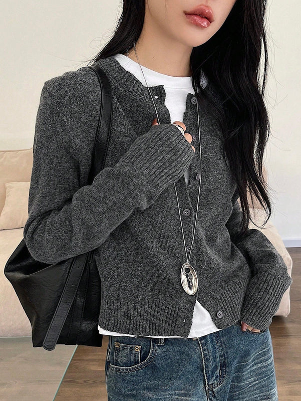 Dazy blusa casual de mujer de manga larga con botones al frente, nueva para el otono, para uso diario
