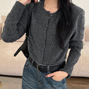 Dazy blusa casual de mujer de manga larga con botones al frente, nueva para el otono, para uso diario