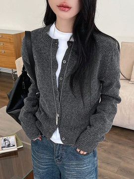 Dazy blusa casual de mujer de manga larga con botones al frente, nueva para el otono, para uso diario