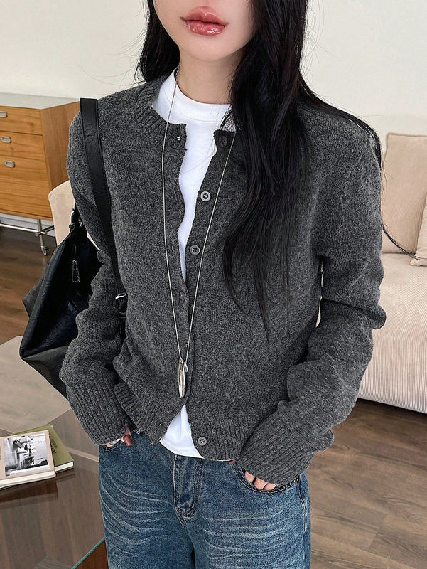 Dazy blusa casual de mujer de manga larga con botones al frente, nueva para el otono, para uso diario