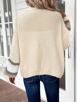 Emery rose cardigan de mujer de bloques de color con rayas, moda minimalista para uso casual diario