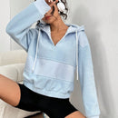 Moosta sudadera de forro polar con parche de tela aterciopelada y borde deshilachado