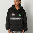 Coolane sudadera casual con capucha negra minimalista con estampado de letras para mujer