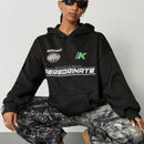 Coolane sudadera casual con capucha negra minimalista con estampado de letras para mujer