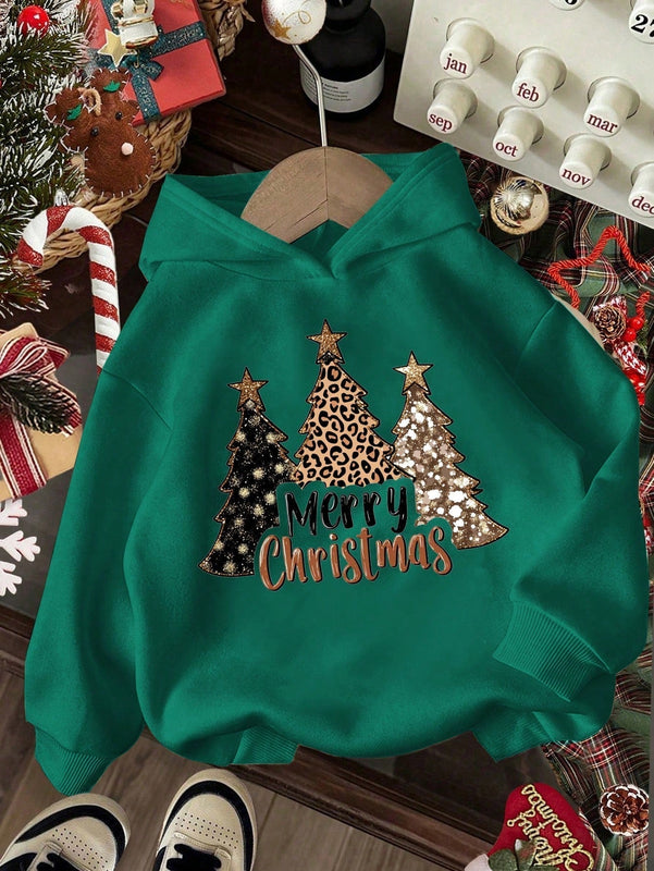 Ezwear sudadera con capucha de ajuste holgado y gruesa con estampado minimalista "feliz ano nuevo" de color rojo casual para mujer