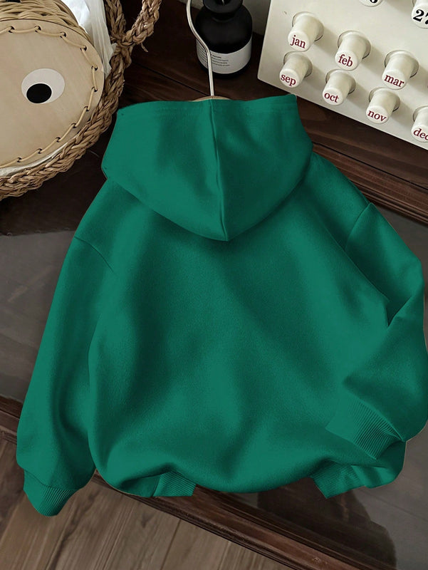 Ezwear sudadera holgada informal con capucha y estampado de arbol de navidad simple, adecuada para otono/invierno para mujeres
