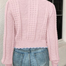 Franclia cardigan casual corto de punto con botones con forma de corazon para mujer, para otono/invierno