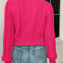 Franclia cardigan casual corto de punto con botones con forma de corazon para mujer, para otono/invierno