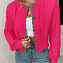 Franclia cardigan casual corto de punto con botones con forma de corazon para mujer, para otono/invierno