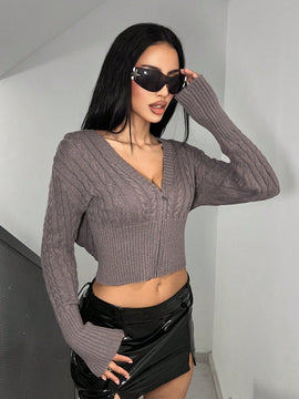 Hypezone sudadera con capucha con cremallera y escote en v para mujer, estilo casual deportivo, color gris, para otono/invierno