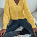 Prive cardigan informal de mujer de ajuste holgado, con hombros caidos, manga larga y de una sola hilera de botones, para otono/invierno