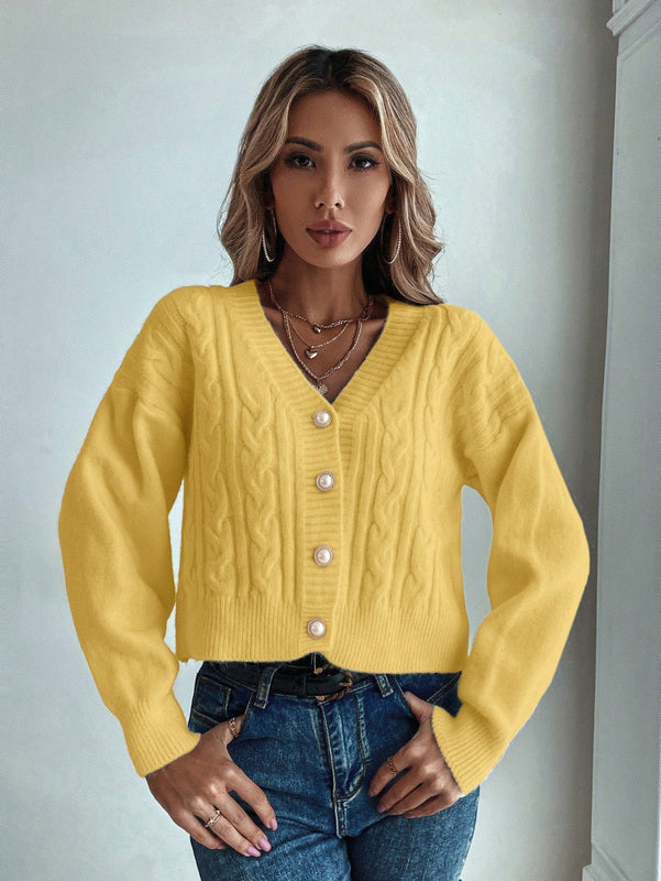 Prive cardigan informal de mujer de ajuste holgado, con hombros caidos, manga larga y de una sola hilera de botones, para otono/invierno