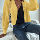 Prive cardigan informal de mujer de ajuste holgado, con hombros caidos, manga larga y de una sola hilera de botones, para otono/invierno
