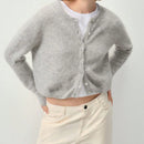 Chaqueta de punto de mujer de unicolor, con cuello en v, manga larga, abotonada, informal, suave, para el otono