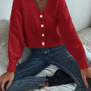 Prive cardigan informal de mujer de ajuste holgado, con hombros caidos, manga larga y de una sola hilera de botones, para otono/invierno