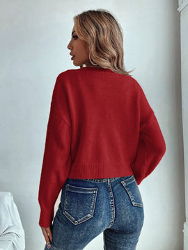 Prive cardigan informal de mujer de ajuste holgado, con hombros caidos, manga larga y de una sola hilera de botones, para otono/invierno