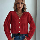 Prive cardigan informal de mujer de ajuste holgado, con hombros caidos, manga larga y de una sola hilera de botones, para otono/invierno