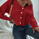 Prive cardigan informal de mujer de ajuste holgado, con hombros caidos, manga larga y de una sola hilera de botones, para otono/invierno