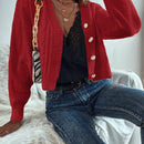 Prive cardigan informal de mujer de ajuste holgado, con hombros caidos, manga larga y de una sola hilera de botones, para otono/invierno