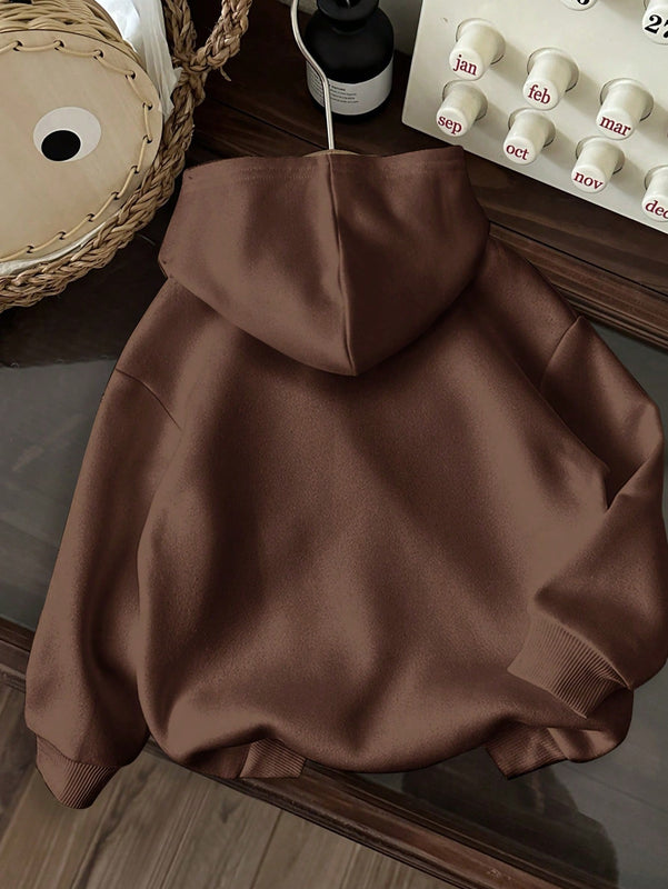 Ezwear sudadera holgada informal con capucha y estampado de arbol de navidad simple, adecuada para otono/invierno para mujeres
