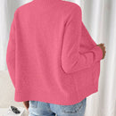 Essnce cardigan casual de mangas raglan con cierre delantero de cremallera, de unicolor, para otono/invierno