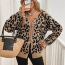 Frenchy cardigan con estampado de leopardo y nudo delantero para mujer, de estilo minimalista y uso casual para el dia a dia