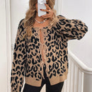 Frenchy cardigan con estampado de leopardo y nudo delantero para mujer, de estilo minimalista y uso casual para el dia a dia