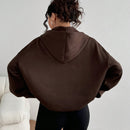 Moosta sudadera con capucha de forro polar de diseno sencillo y suelto
