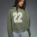 Missguided sudadera con capucha oversize de forro polar con bloque de color "22" para clima frio de otono/invierno