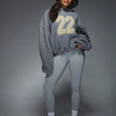 Missguided sudadera con capucha oversize de forro polar con bloque de color "22" para clima frio de otono/invierno