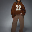 Missguided sudadera con capucha oversize de forro polar con bloque de color "22" para clima frio de otono/invierno