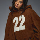 Missguided sudadera con capucha oversize de forro polar con bloque de color "22" para clima frio de otono/invierno