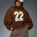 Missguided sudadera con capucha oversize de forro polar con bloque de color "22" para clima frio de otono/invierno