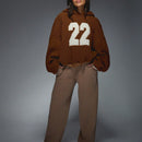 Missguided sudadera con capucha oversize de forro polar con bloque de color "22" para clima frio de otono/invierno