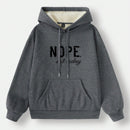 Ezwear sudadera de forro polar gruesa con estampado gris "nope not today" para mujer, adecuada para otono/invierno